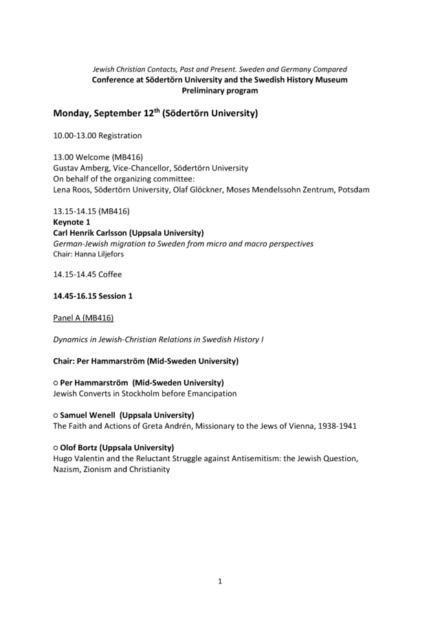 Södertörn - Conference program